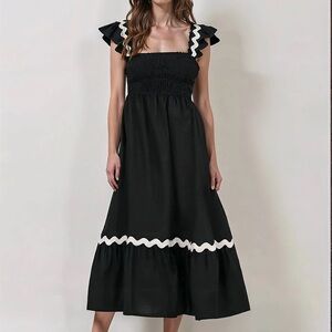 Elegant Black Ruffle Dress